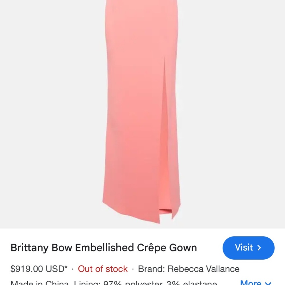 Rebecca Vallance Pink Strapless Dress with Silver Bows - Picture 11 of 11